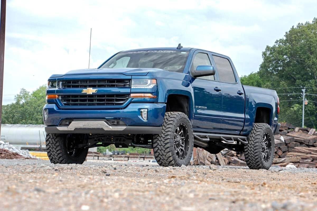 GMC Sierra 1500 Suspension Lift Kit - Front + Rear - Rough Country - 7 Inch Lift Kit | Cast Steel | Vertex - '14-'18